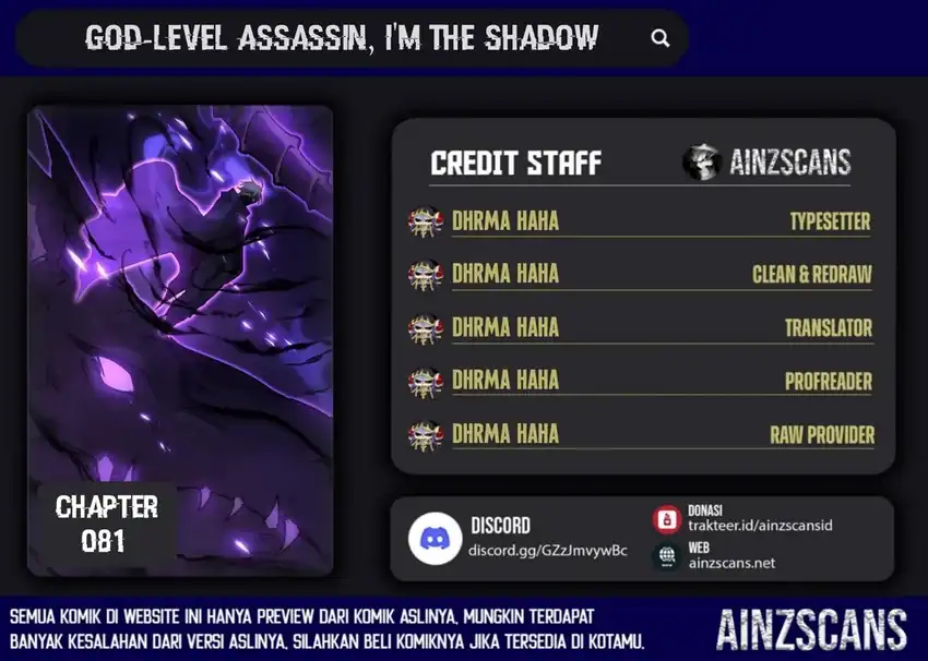 God-Level Assassin, I'm the Shadow Chapter 81 halaman 1