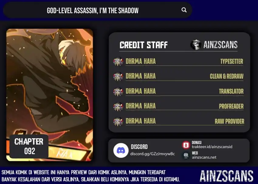 God-Level Assassin, I'm the Shadow Chapter 92 halaman 1