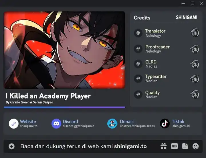 I Killed An Academy Player Chapter 118 halaman 1
