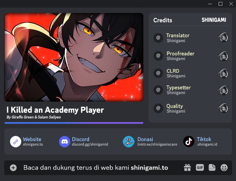 I Killed An Academy Player Chapter 76 halaman 1