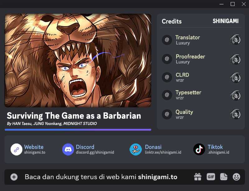 Survive as a Barbarian in the Game Chapter 109 halaman 1