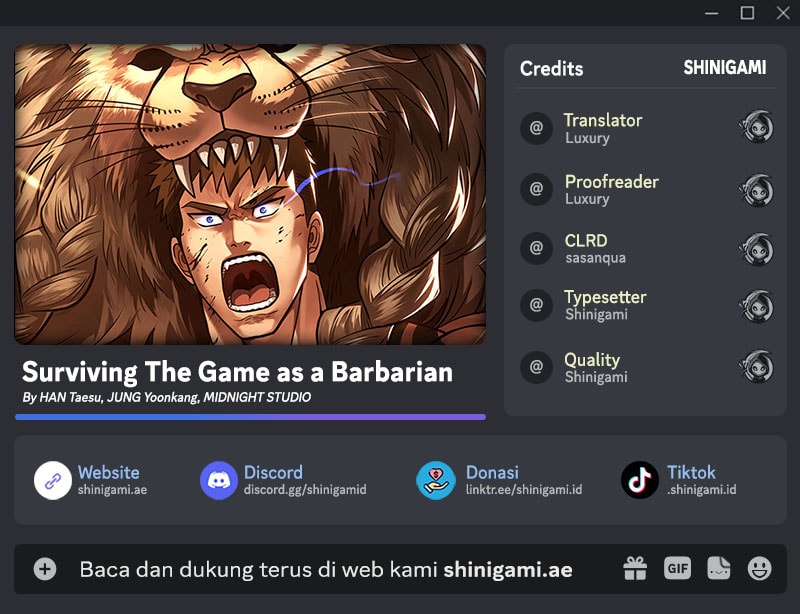 Survive as a Barbarian in the Game Chapter 107 halaman 1