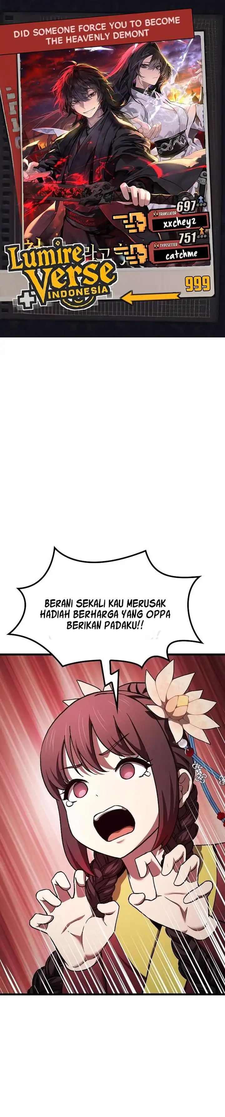 Who’s threatening you with a knife to make you a Heavenly Demon? (Did Someone Force You to Become the Heavenly Demon?) Chapter 14 halaman 1