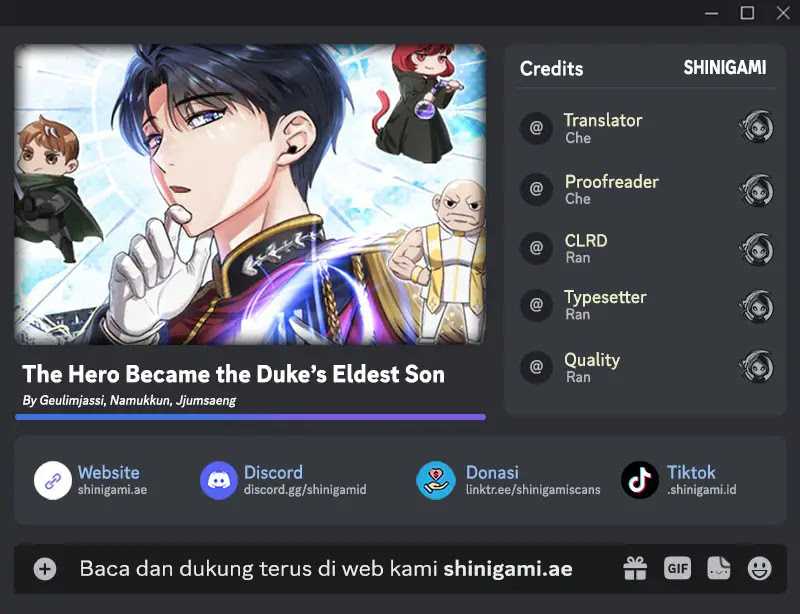 The Hero Became The Duke’s Eldest Son Chapter 45 halaman 1