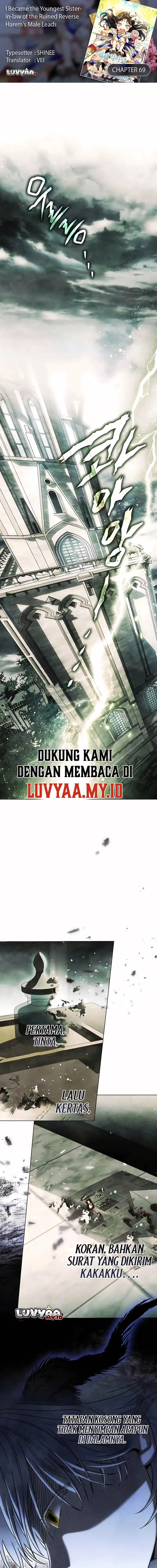 Became the youngest Sister-in-Law of the Ruined Harem Male Leads Chapter 69 halaman 1